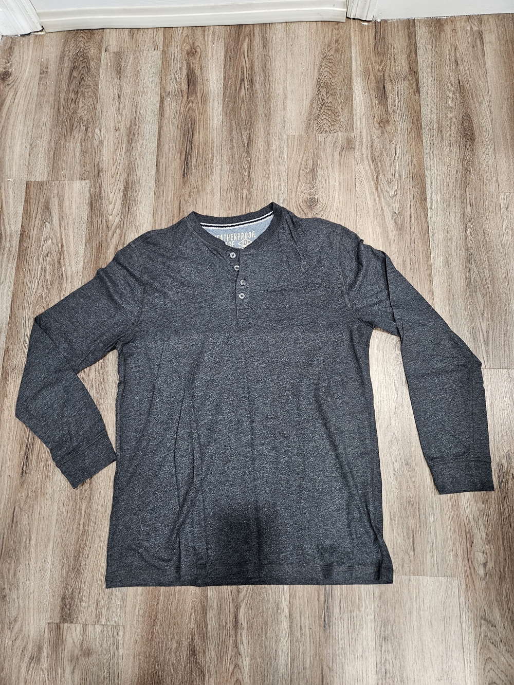 Dark Charcoal Long Sleeve Henley Shirt